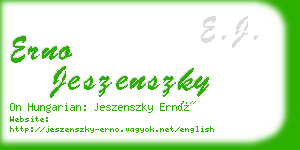 erno jeszenszky business card